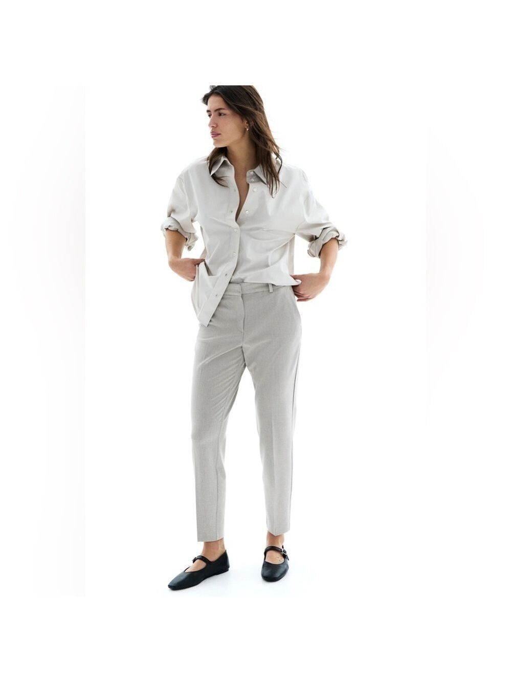 H&M Women Grey Slim Ankle Pants Size 0